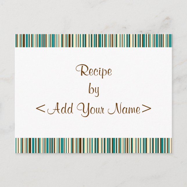 Cartes de recettes Aqua Stripes 4 x 6 (Devant)