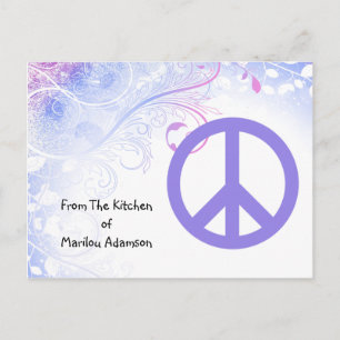 Cartes de recettes aux signes de paix violet