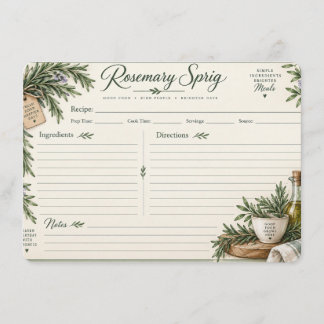 Cartes de recettes botaniques