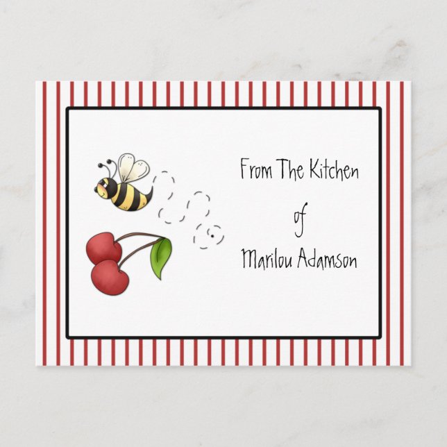 Cartes de recettes Bumble Bee Cherries (Devant)