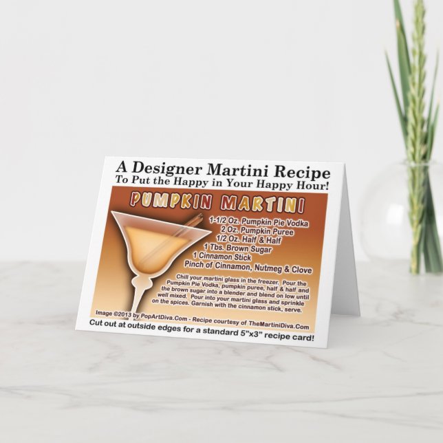 Cartes de recettes citrouille Martini (Devant)