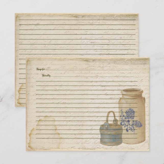 Cartes de recettes Crock et Blue Basket (Devant / Derrière)
