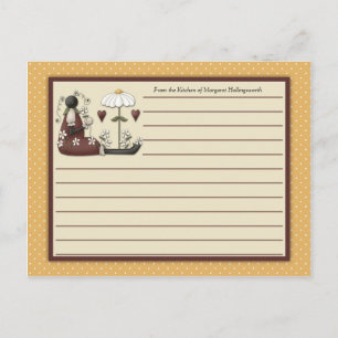 Cartes de recettes de campagne pour coccinelles