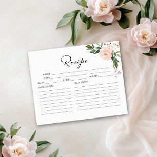 Cartes de recettes de douche de mariée florale de 