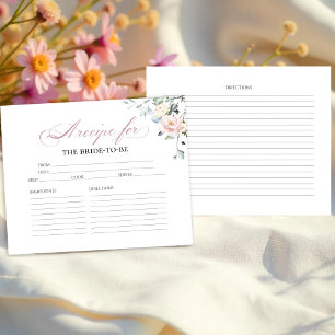 Cartes de recettes de douche de mariée florale ver
