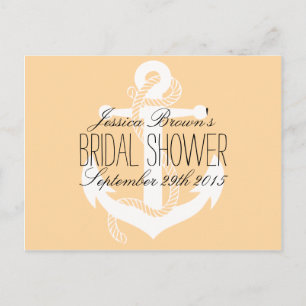 Cartes de recettes de douche nuptiale d'ancre naut