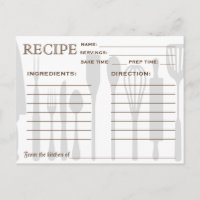 Cartes de recettes de fete de mariage avec confett