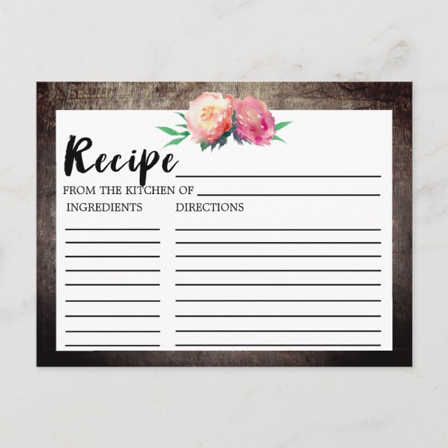 Cartes de recettes de Fête des mariées de bouquet  (Devant)