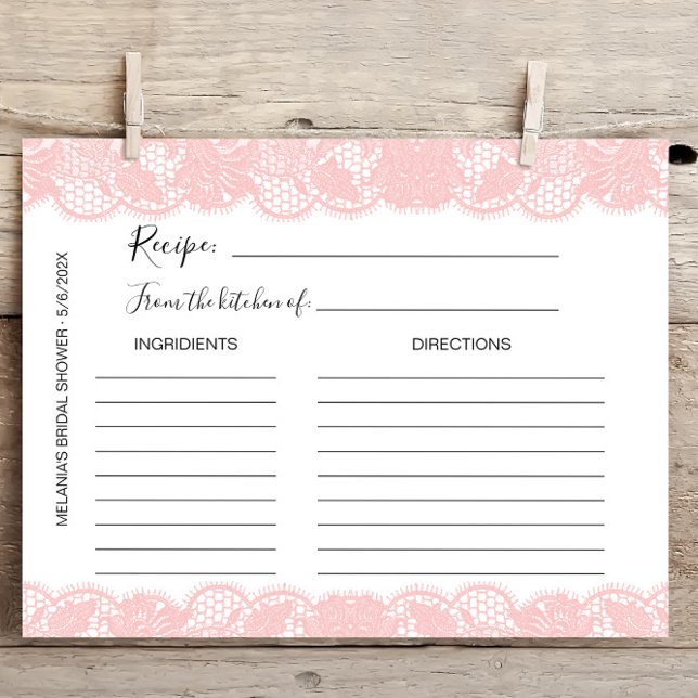 Cartes de recettes de Fête des mariées en dentelle (Créateur téléchargé)