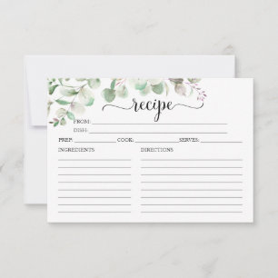 Cartes de recettes de Fête des mariées Eucalyptus 