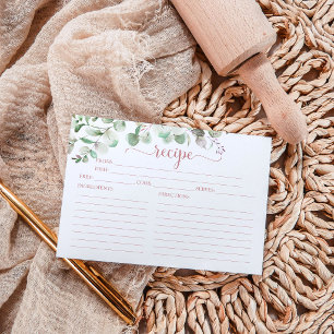 Cartes de recettes de Fête des mariées Eucalyptus 