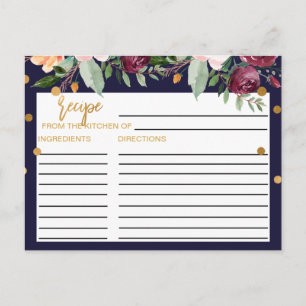 Cartes de recettes de Fêtes des mariées florales d