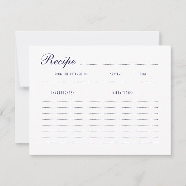 Cartes de recettes de Fêtes des mariées nautiques (Devant)