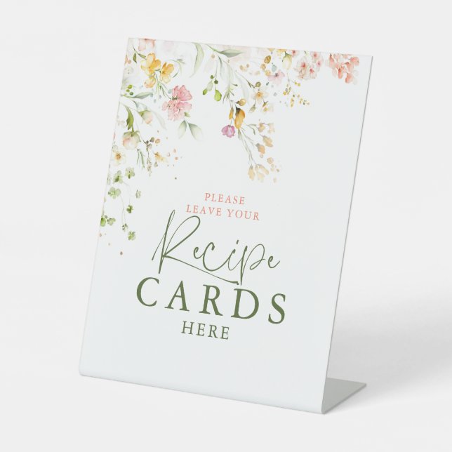Cartes de recettes de fleurs sauvages ici panneau  (Recto)