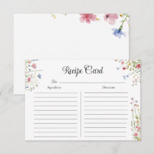 Cartes de recettes de fleurs sauvages Love in Bloo