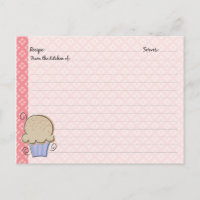 Cartes de recettes de gâteau mignonne