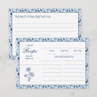 Cartes de recettes de la famille des fleurs sauvag