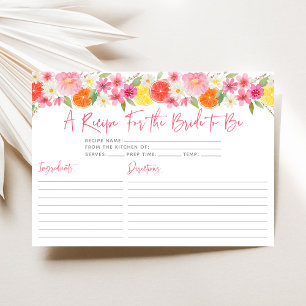 Cartes de recettes de mariage florales citron oran