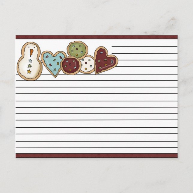 Cartes de recettes de Noël (Devant)