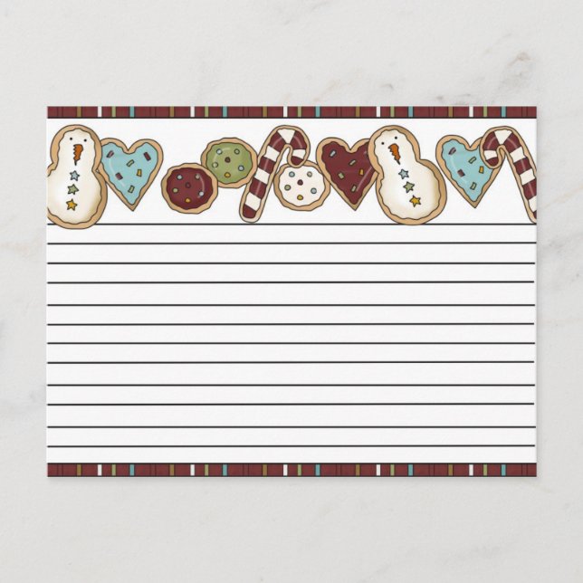 Cartes de recettes de Noël (Devant)