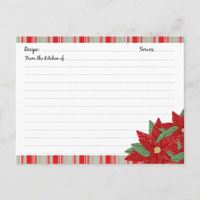 Cartes de recettes de Noël (Devant)