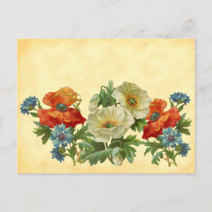 Cartes de recettes de pavots vintages et de Cornfl