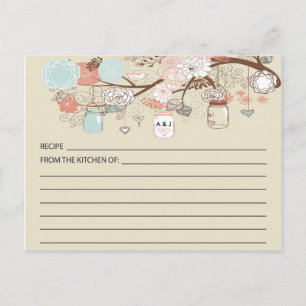 Cartes de recettes de pot Mason rustique