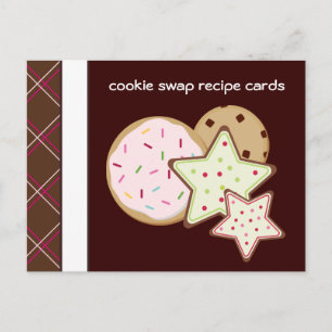Cartes de recettes d'échange de cookies