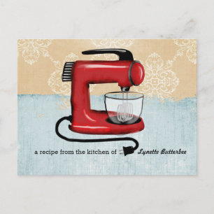 Cartes de recettes du mélangeur de stand rouge rét