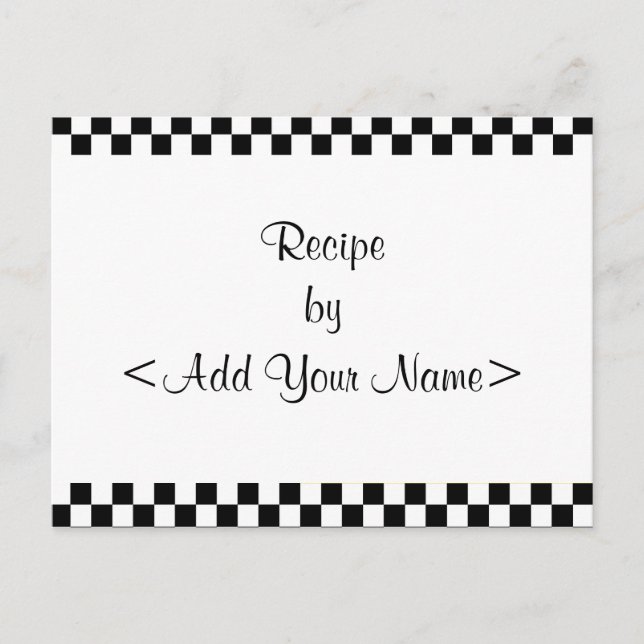 Cartes de recettes du tableau de bord 4 x 6 (Devant)