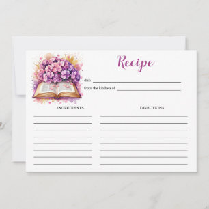 Cartes de recettes élégantes sur le thème du livre