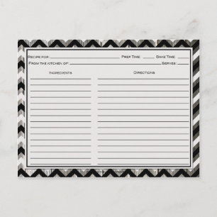 Cartes de recettes en bois de grange patiné Chevro