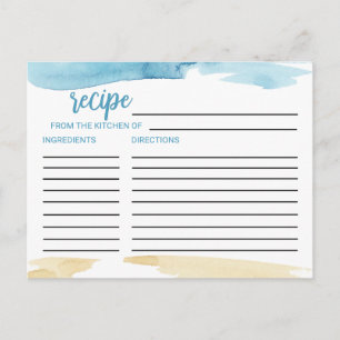 Cartes de recettes Fête des mariées mer et sable d