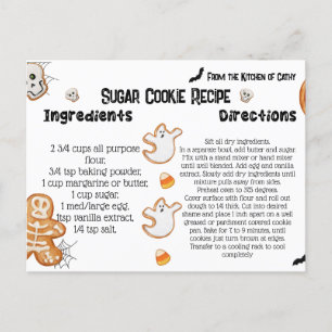 Cartes de recettes Halloween, Cookies Halloween