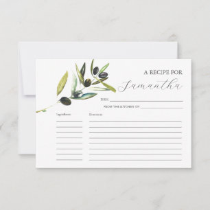 Cartes de recettes imprimables Branche d'olivier a
