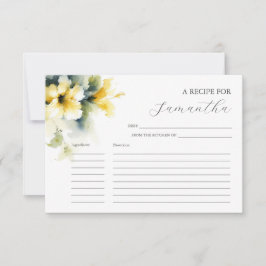 Cartes de recettes imprimables Fleurs aquarelles