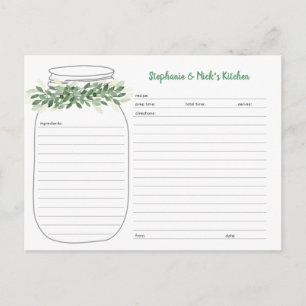 Cartes de recettes Mason Jar