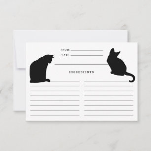 Cartes de recettes noir et blanc pour chats