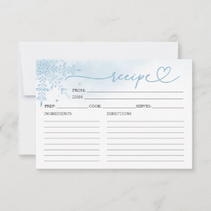 Cartes de recettes pour Baby Shower Flocon de neig