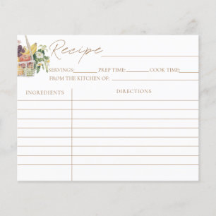 Cartes de recettes pour la fête de mariage 'Off Th