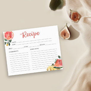 Cartes de recettes pour une fête prénuptiale "Fres