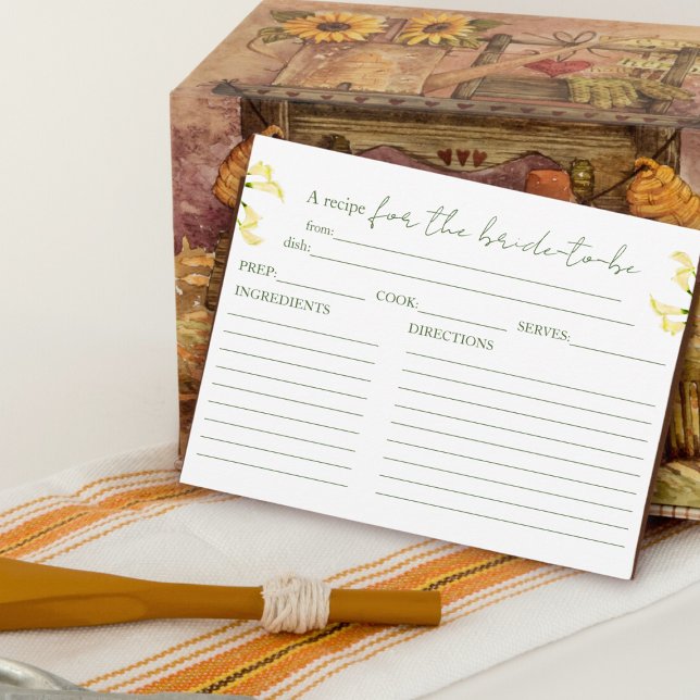 Cartes de recettes pour une fête prénuptiale sur l (Créateur téléchargé)