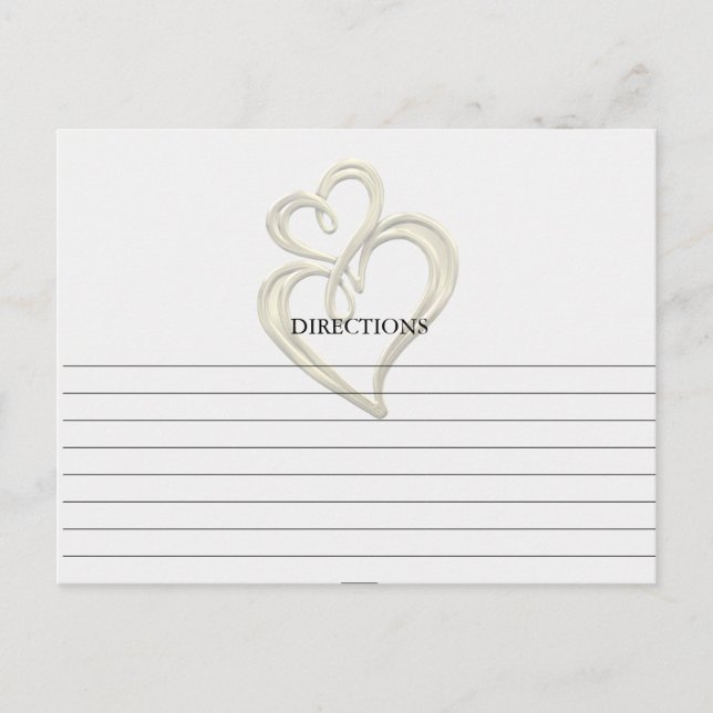 Cartes de recettes simples Gold Swirl Hearts (Devant)