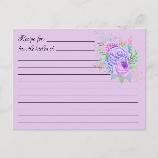 Cartes de recettes vierges : Carte postale Bouquet (Devant)