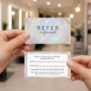 Cartes de recommandation en marbre holographique o
