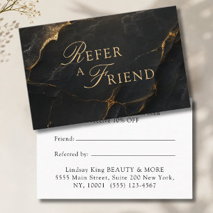 Cartes de recommandation en marbre noir pour salon
