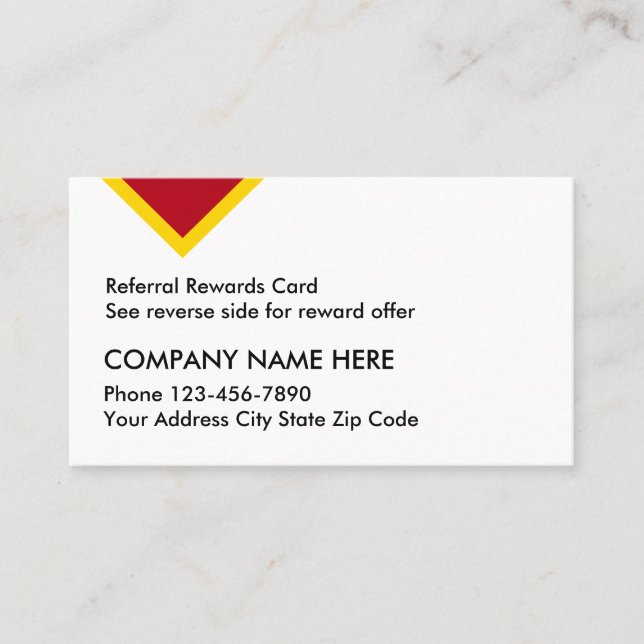 Cartes de récompense de référence de client (Devant)