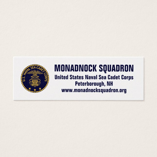 Cartes de recrutement d'or de l'escadron Monadnock (Devant)