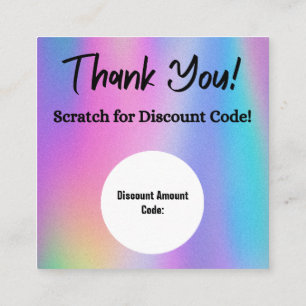 Cartes de réduction Holographique Scratch Off