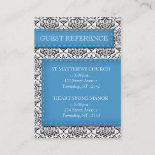 Cartes de référence de l'invité Mariage damassé av